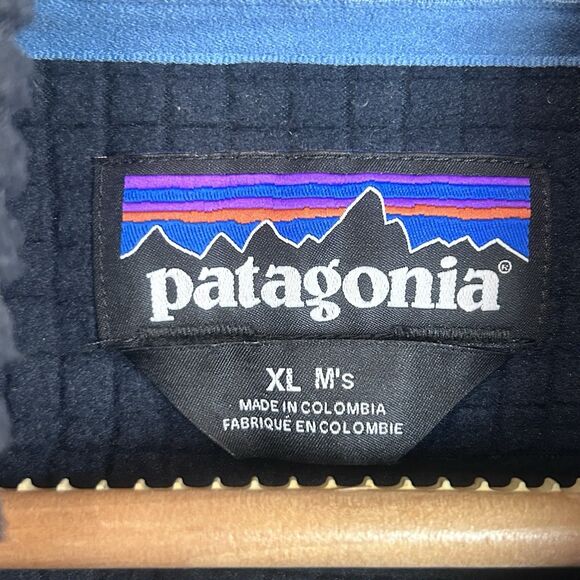 Patagonia R1 Fitz-Roy 1/4 Zip Fleece Pullover Jacket Feather Men's XL Blue - Picture 4 of 6